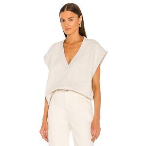 AGOLDE Shaw Oversized Relaxed Deep V Sweater Vest Cream Gray Size Medium